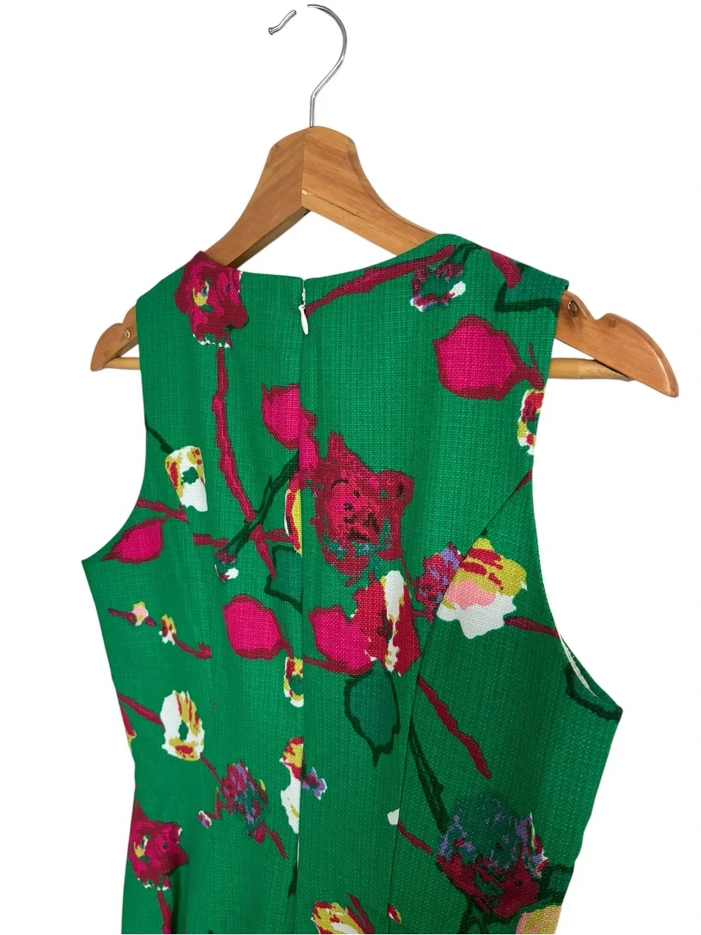 J.Crew Kelly green floral print sleeveless preppy structured sheath dress size 2